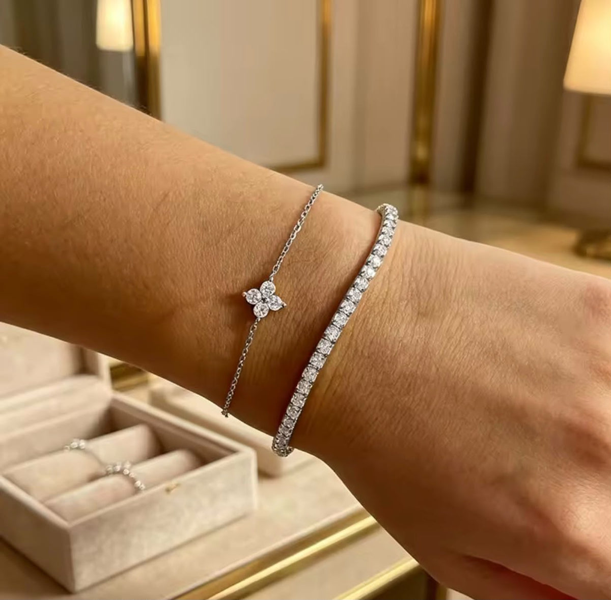 Juego de 2 Pulseras de Acero Inoxidable