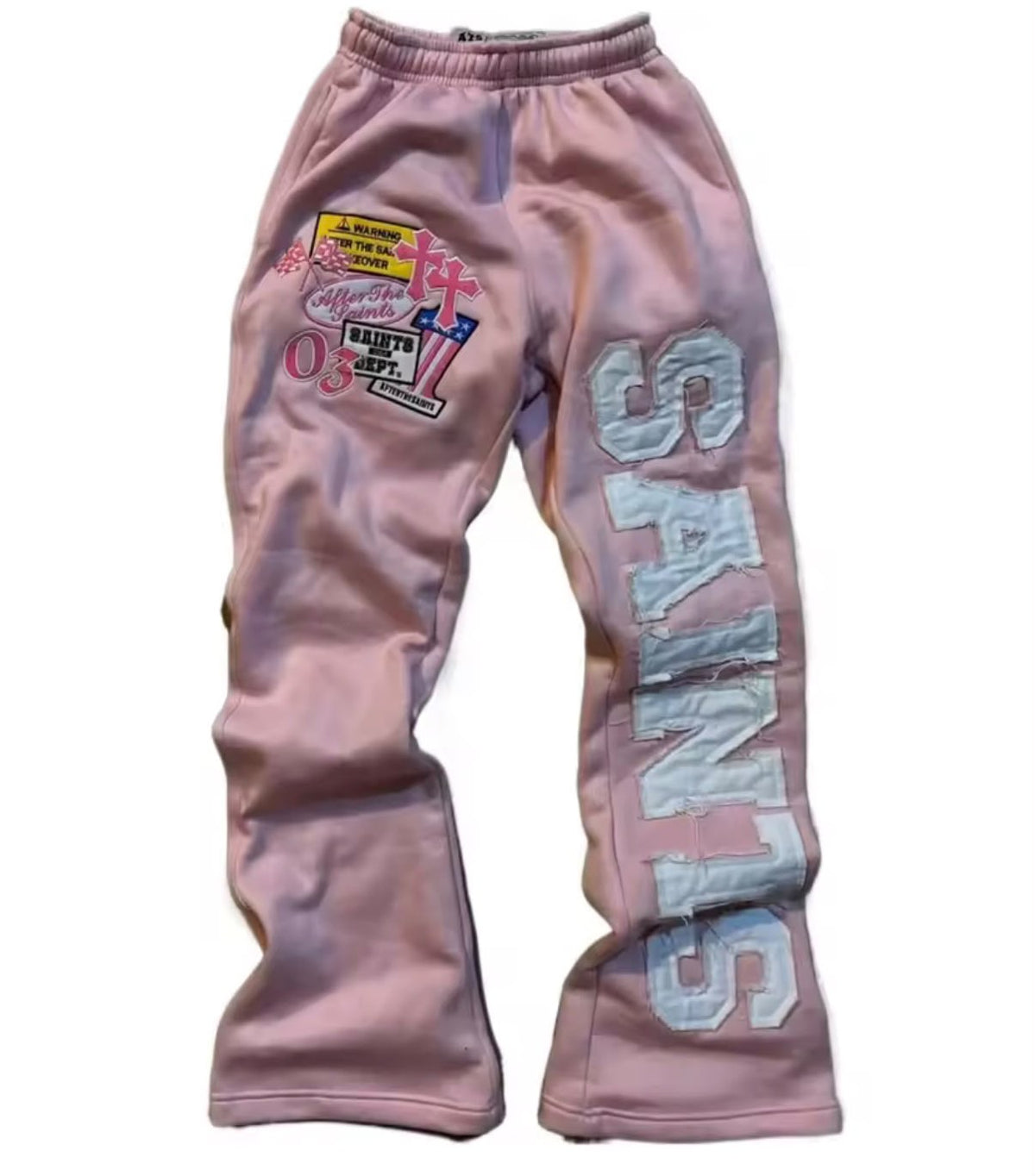 Pantalones anchos desgastados