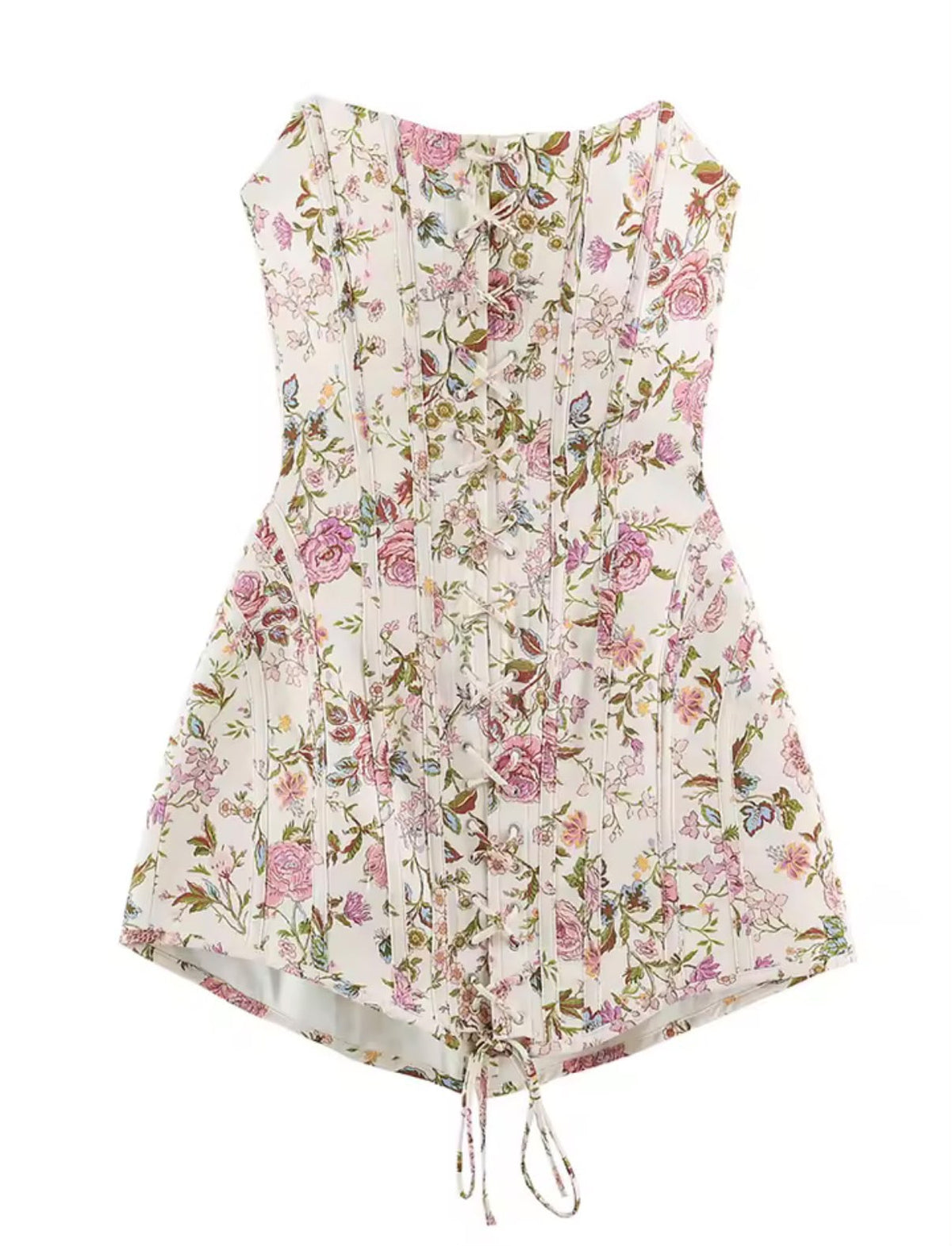 Conjunto elegante de corset minifalda de cintura alta y chaqueta de encaje